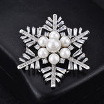 NZ Bridal Snowflake Alloy Zine Wedding Brooch With Imitation Pearl Jewelry Accessories