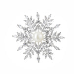 NZ bridal Luxury Retro Snowflake Brooch For Female Zircon Mosaic Imitation Pearl Pin