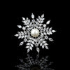 NZ bridal Luxury Retro Snowflake Brooch For Female Zircon Mosaic Imitation Pearl Pin