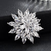 NZ Bridal Luxury Vintage Alloy Floral Wedding Brooch For Female Zircon Mosaic Pin