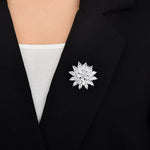 NZ Bridal Luxury Vintage Alloy Floral Wedding Brooch For Female Zircon Mosaic Pin