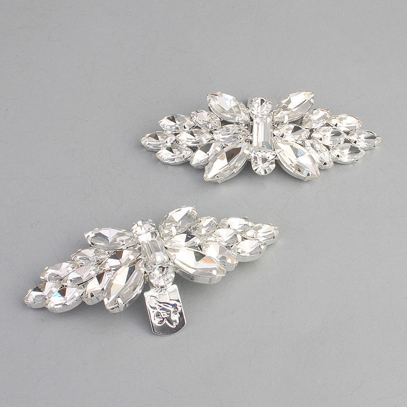 NZ Bridal 1 Pair Rhinestone DIY Shoe Clip Charms Hand-studded Wedding High Heels Buckle Accessories