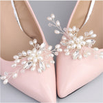 NZ Bridal 1 Pair Detachable Shoe Clip Imitation Pearl Rhinestone Wedding Shoes Buckle Accessories