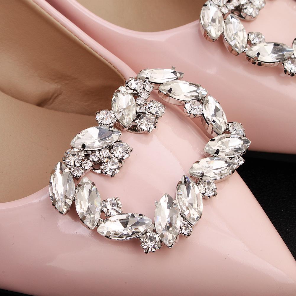 NZ Bridal 1 Pair Rectangle Detachable Shoe Clip Rhinestone DIY Wedding Shoes Buckle Accessories