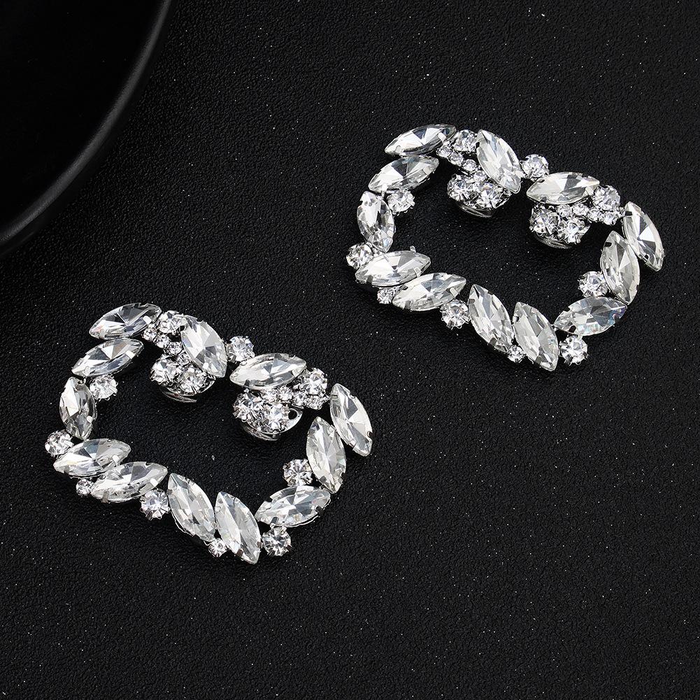 NZ Bridal 1 Pair Rectangle Detachable Shoe Clip Rhinestone DIY Wedding Shoes Buckle Accessories