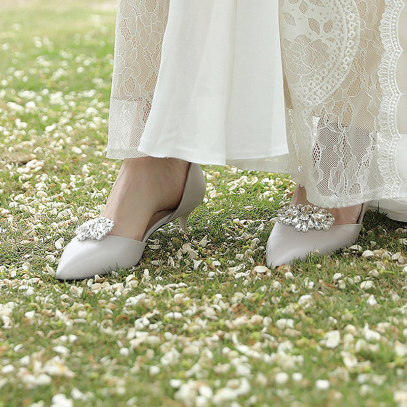 NZ Bridal 1 Pair Detachable Oval Rhinestone Shoe Clip Wedding Shoes Buckle Accessories