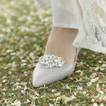 NZ Bridal 1 Pair Detachable Oval Rhinestone Shoe Clip Wedding Shoes Buckle Accessories