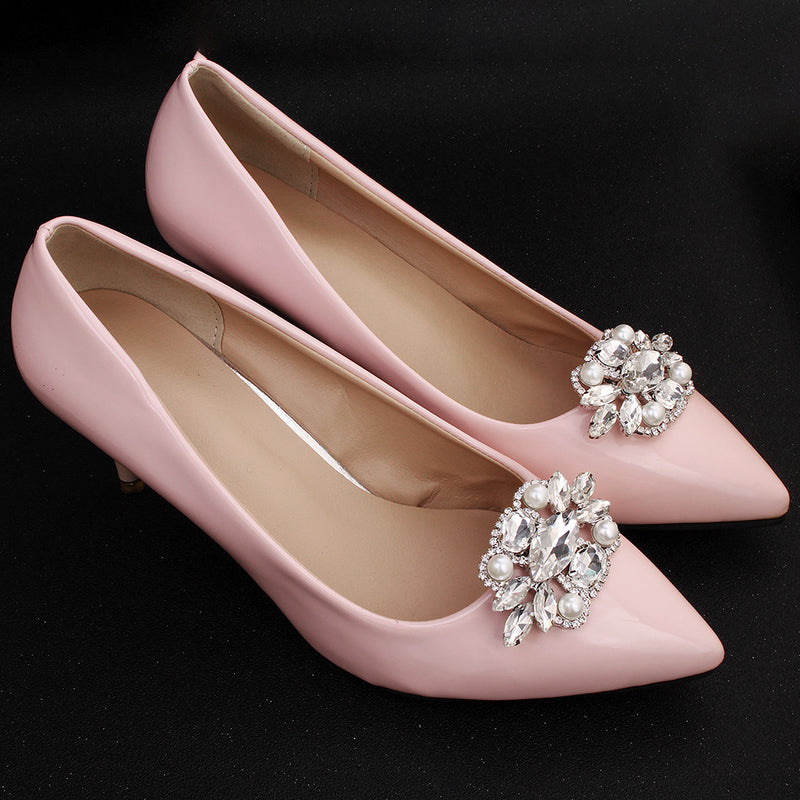 Bridal Wedding Shoe Accessory, Rhinestone Shoe Clips 