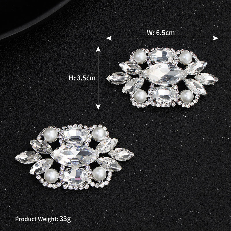 NZ Bridal 1 Pair Shoe Clip Buckle Rhinestone Pearl Decoration Wedding Shoes Buckle Bridal Jewelry