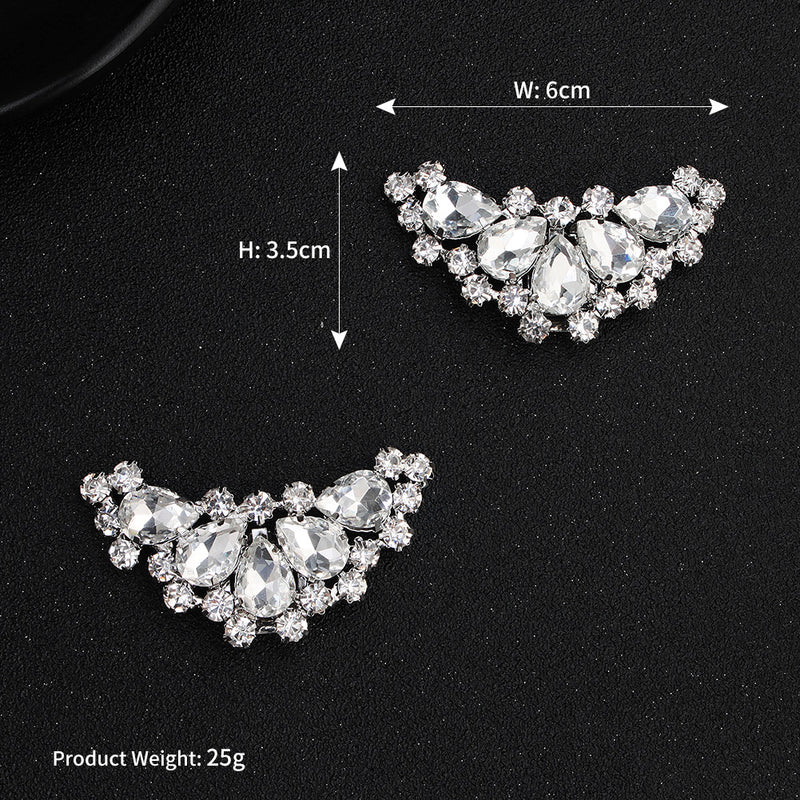 NZ Bridal 1 Pair Rhinestones Shoe Buckles Elegant Bride Wedding Shoes Buckle Flower Jewelry