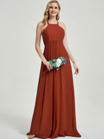 Floor length halter neckline Bridesmaid Dress