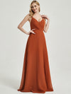 Floor length V-neckline surplice bodice with pleats Bridesmaid Dress