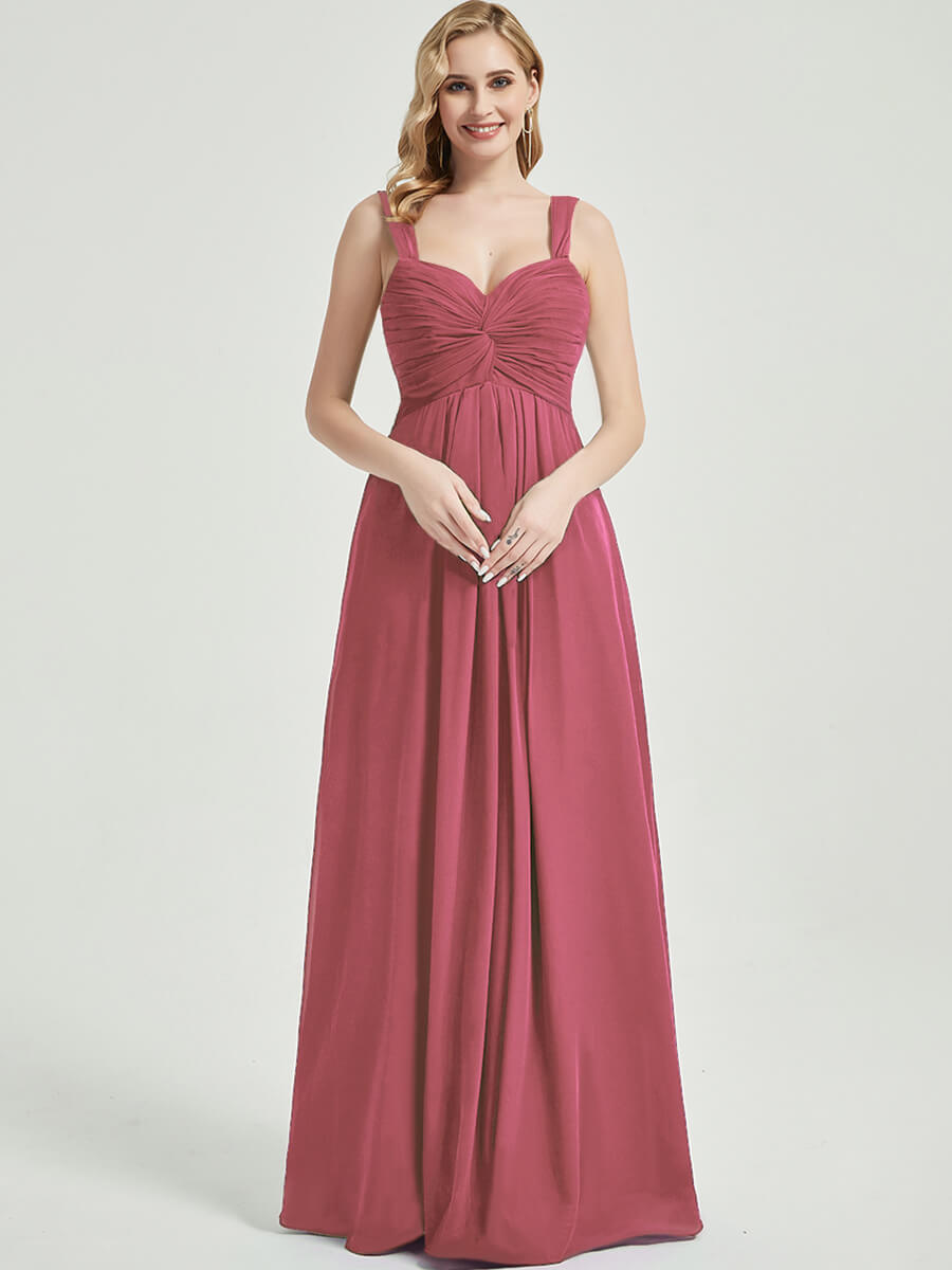 Desert Rose Chiffon Fabric Bridesmaid Dress