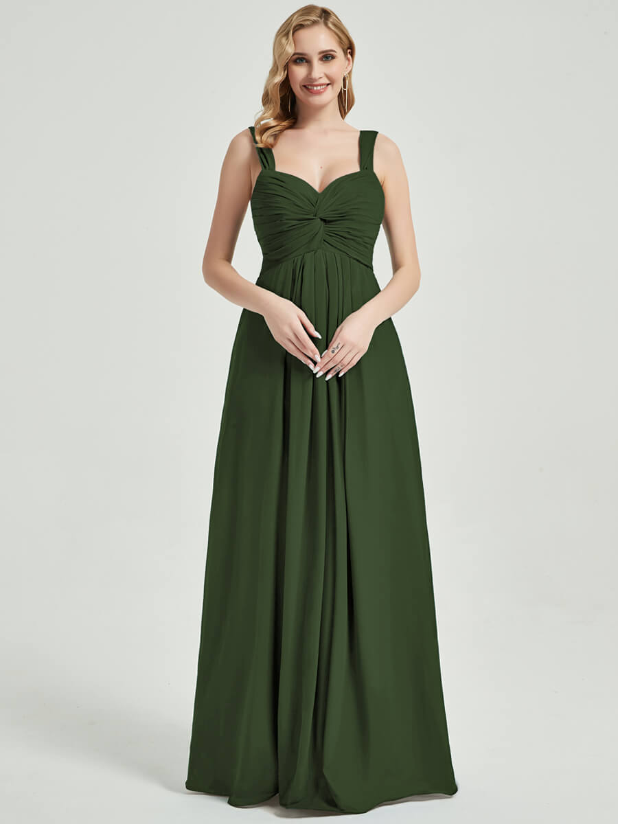 Olive Chiffon Bridesmaid Dress Rosalind