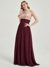 Cabernet One-Shoulder Sleeveless Chiffon Sequin Maxi Bridesmaid Dress