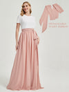 Dusty Pink Chiffon Separate Rustic Floor Length Bridesmaid Dress Skirt