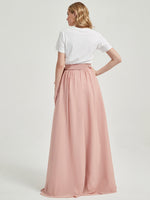 Dusty Pink Chiffon Separate Rustic Floor Length Bridesmaid Dress Skirt