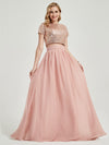 Rose Gold Sequin Top + Dusty Pink Chiffon Separates Rustic Bridesmaid Dress 2 Sets