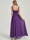 Royal Purple Wide Straps Sleeveless V-Neck Pleated Bridesmaid Dress