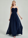 Navy Blue Strapless Sweetheart  Chiffon Maternity Maxi Bridesmaid Dress
