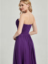 Burgundy Strapless chiffon fabric Maternity Bridesmaid Dress-Leela