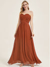 Burnt Orange Sweetheart Strapless Chiffon Maternity Bridesmaid Dress