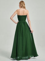 Dark Green  Sweetheart Strapless Chiffon Maternity Bridesmaid Dress