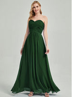 Dark Green  Sweetheart Strapless Chiffon Maternity Bridesmaid Dress