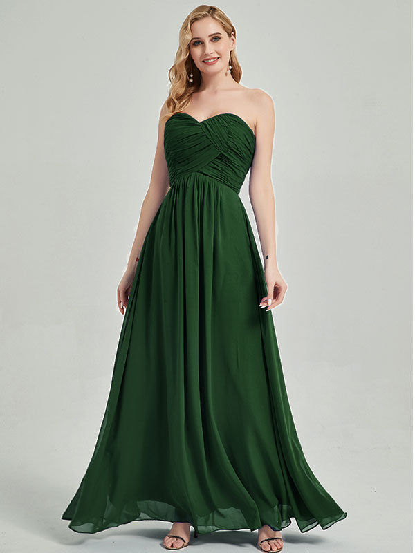 Dark Green Strapless  Maternity Bridesmaid Dress-Leela