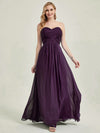 Plum Strapless Sweetheart  Chiffon Maternity Maxi Bridesmaid Dress