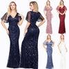 Plus Size  Dusty Rose Sequined Lace Mermaid Evening Dress-Naava