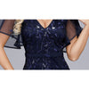 Plus Size  Dusty Rose Sequined Lace Mermaid Evening Dress-Naava