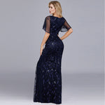 Plus Size  Dusty Rose Sequined Lace Mermaid Evening Dress-Naava