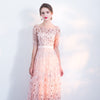 [Final Sale] Fantastic Pink Sequined Floral Wedding Guest Evening Dress