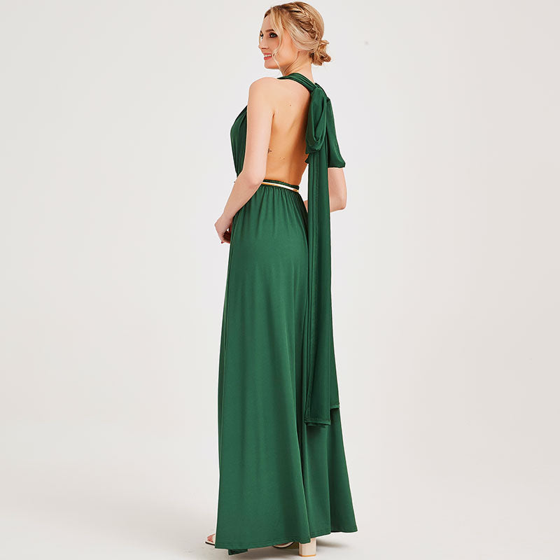 [Final Sale] Dark Green Infinity Wrap Maxi Bridesmaid Dress