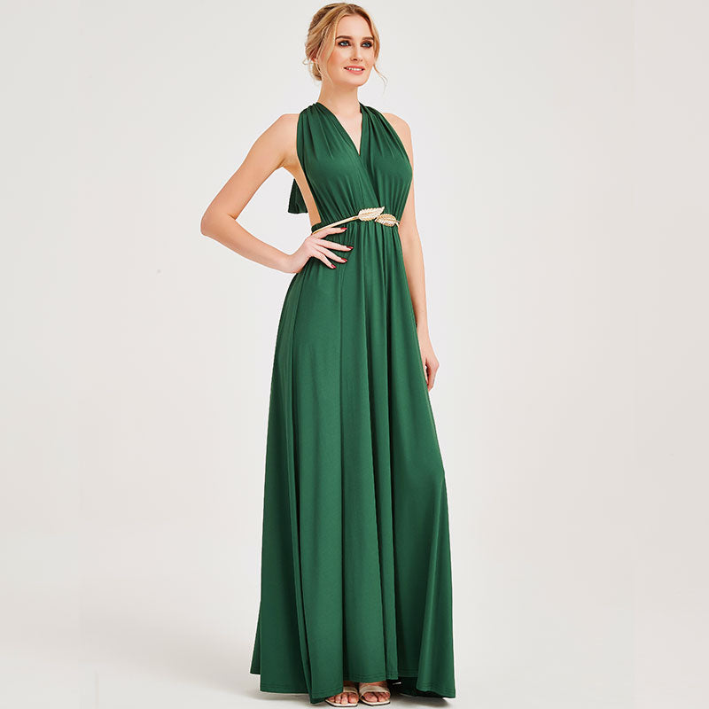 [Final Flaw Sale] Dark Green Infinity Wrap Maxi Bridesmaid Dress