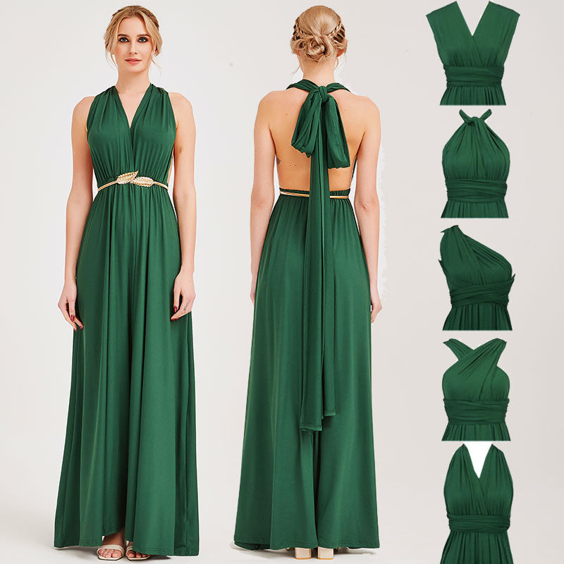 Final Sale Emerald Green Infinity Wrap Maxi Bridesmaid Dress NZ Bridal