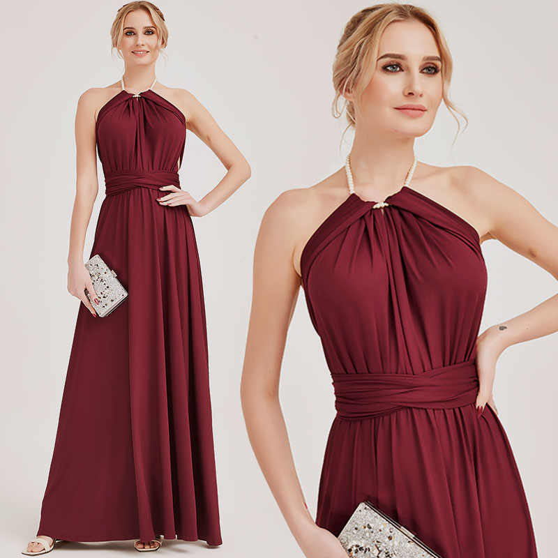 burgundy infinity bridesmaid dresses TDY Burgundy Maxi Infinity Dress