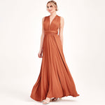 Burnt Orange Infinity Wrap Dresses NZ Bridal Convertible Bridesmaid Dress One Dress Endless possibilities