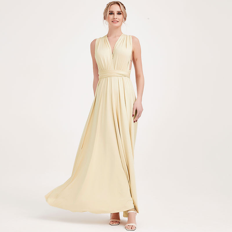 Light Champagne Infinity Wrap Bridesmaid Dresses Endless Way Convertible Maxi Dress