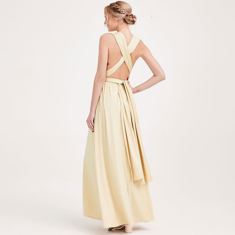 Light Champagne Infinity Wrap Bridesmaid Dresses Endless Way Convertible Maxi Dress