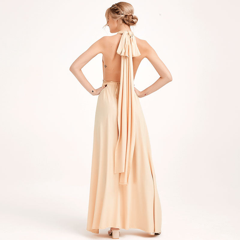 [Final Sale] Champagne Infinity Wrap Maxi Bridesmaid Dress