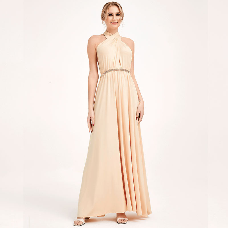 [Final Sale] Champagne Infinity Wrap Maxi Bridesmaid Dress