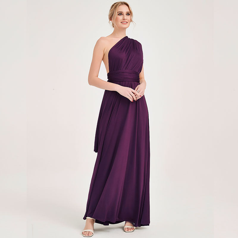 Dark Purple Infinity Wrap Dresses NZ Bridal Convertible Bridesmaid Dress One Dress Endless possibilities