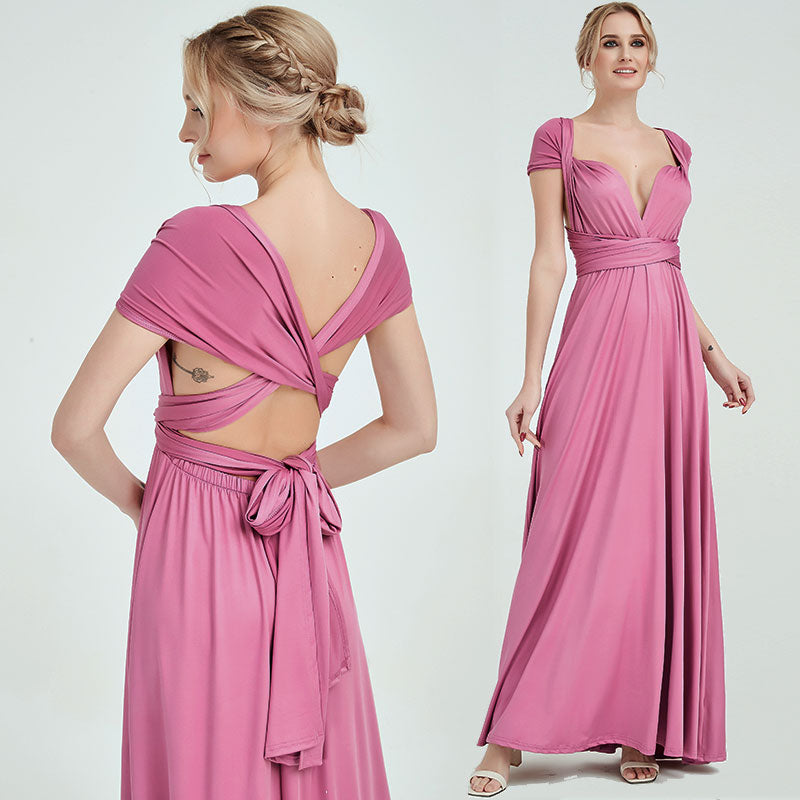 [Final Sale]Regular Size Dusty Rose Infinity Bridesmaid Dress - Lucia NZ Bridal