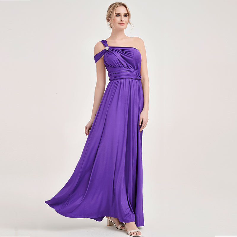 Grape  Wrap-around Convertible Beach Wedding Bridesmaid Dresses