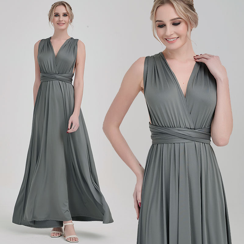 Grey Multi Convertible Versatile Wedding Bridesmaid Dresses