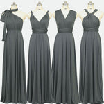 Grey Multi Convertible Versatile Wedding Bridesmaid Dresses
