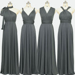 Grey Multi Convertible Versatile Wedding Bridesmaid Dresses