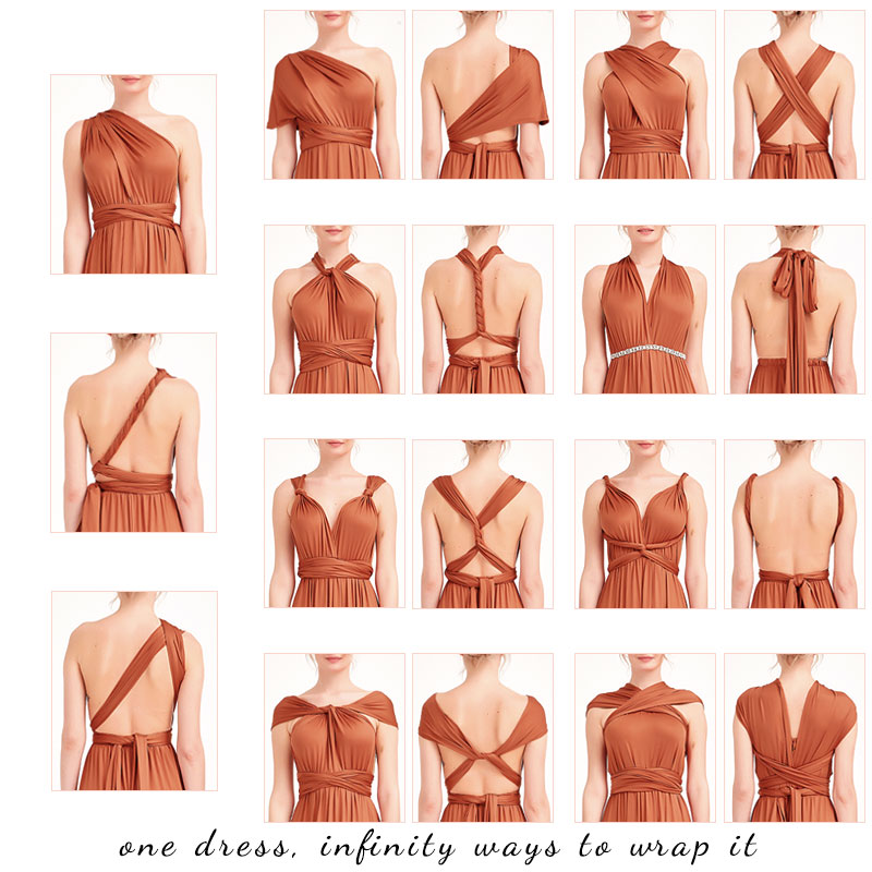 [Final Sale] Burnt Orange Infinity Wrap Maxi Bridesmaid Dress